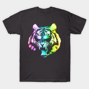 Big Rainbow Tiger with Glasses T-Shirt